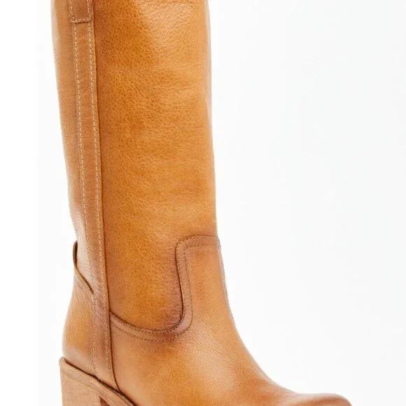 Chic Tan Heeled Boots - Picture 1 of 7